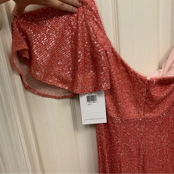 New THEIA Estelle Ombré Sequin-Embroidered Gown - Picture 10 of 12